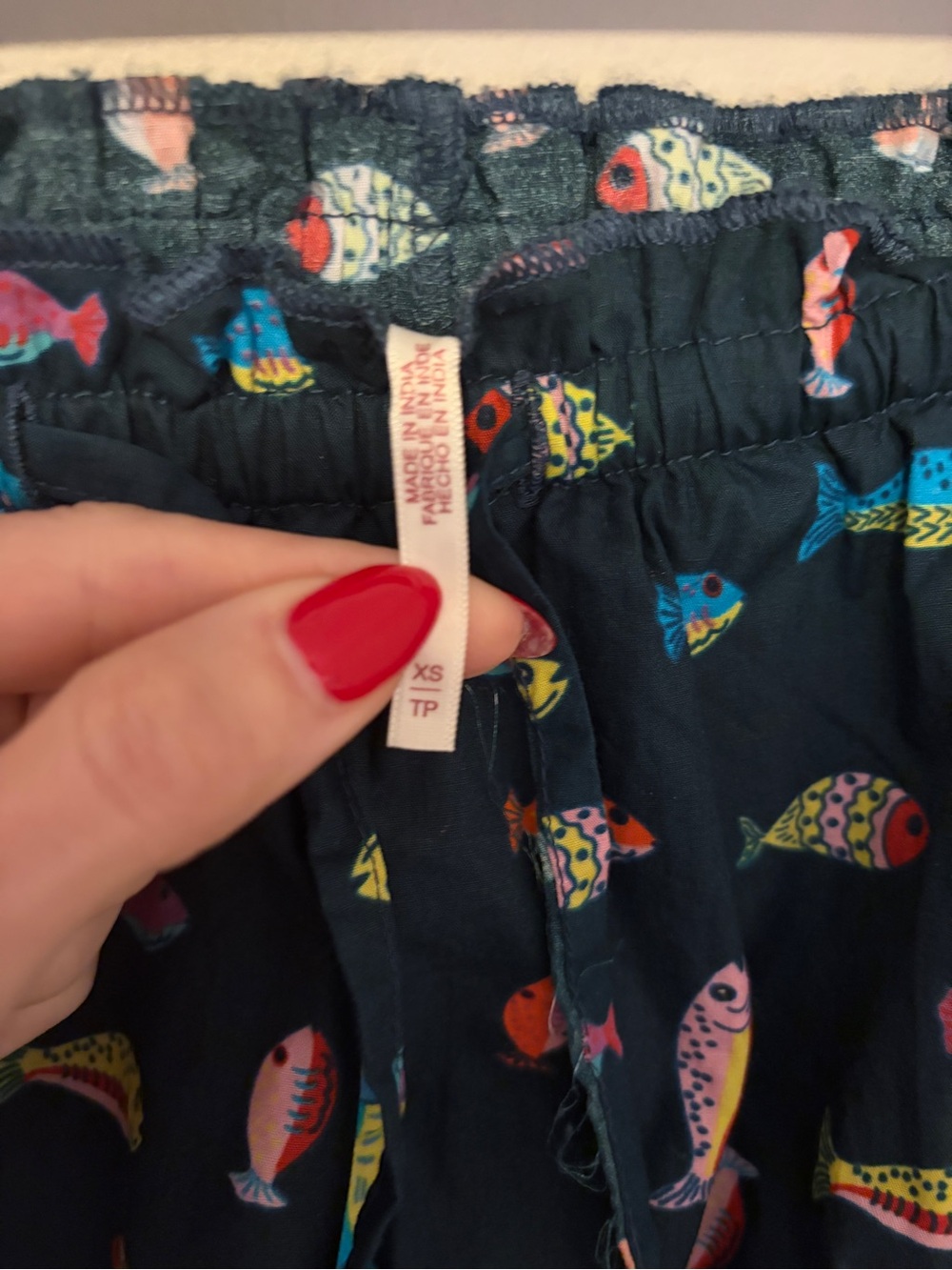 Free People Ellia Navy Fish-Print Ruffle Skirt Set - Picture 4 of 8